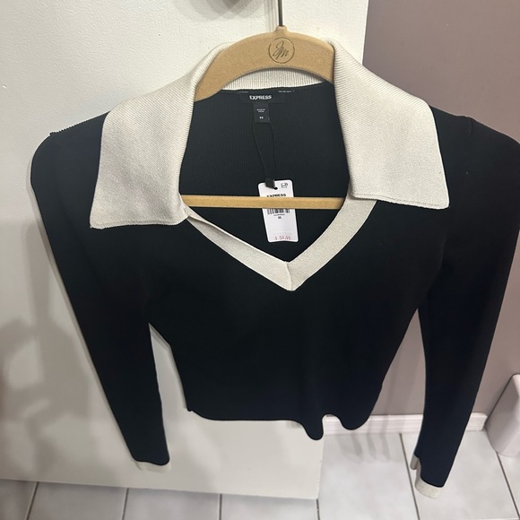 Express V neck polo sweater - Picture 3 of 4